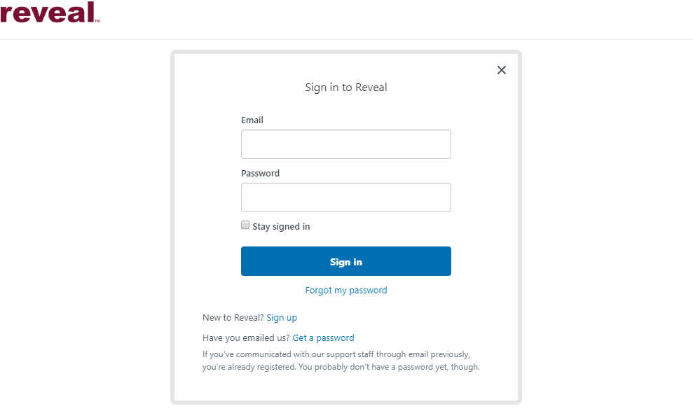 How to Sign Up or Sign In – Reveal